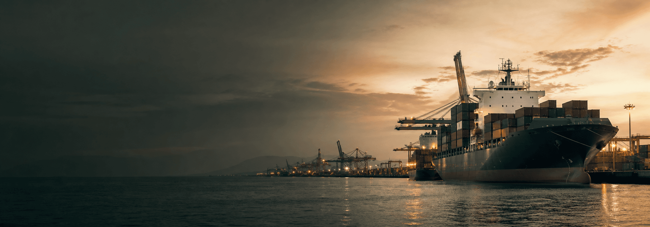 Container ship ready for international export